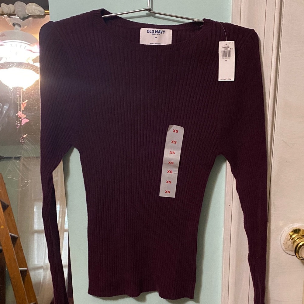 Old Navy Women's Dark Purple Long Sleeve Top